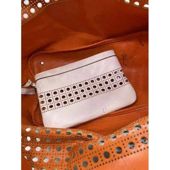 ralph lauren bag shoulder white leather tote - Picture 9 of 11